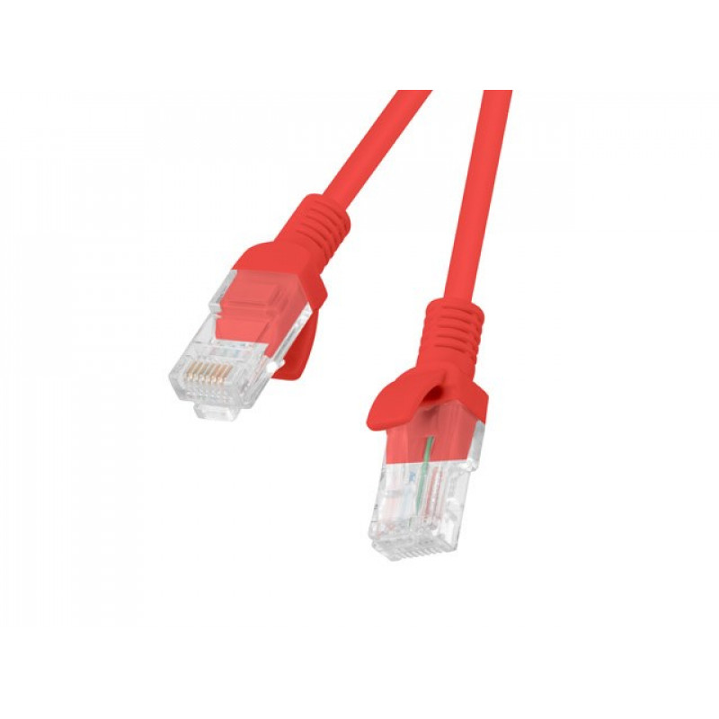 Lanberg PCU6-10CC-0025-R Patchkabel RJ45 Cat.6 U/UTP, 0,25 m, rot