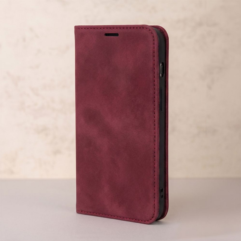 TFO Smart Suede Hülle für iPhone 17 Pro 6,3 / iPhone 18 Pro 6,3, bordeauxrot