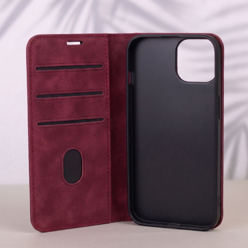 TFO Smart Suede Hülle für iPhone 17 Pro 6,3 / iPhone 18 Pro 6,3, bordeauxrot