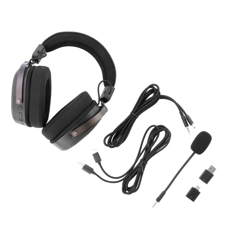 Redragon FURY WRS H831 kabelloses Over-Ear-Gaming-Headset, schwarz