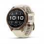 Garmin Fenix 9 Pro 010-04335-26 Smartwatch, 43 mm, Autumn Gold Titan, Armband aus cremefarbenem/französisch-grauem Silikon