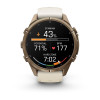 Garmin Fenix 9 Pro 010-04335-26 Smartwatch, 43 mm, Autumn Gold Titan, Armband aus cremefarbenem/französisch-grauem Silikon