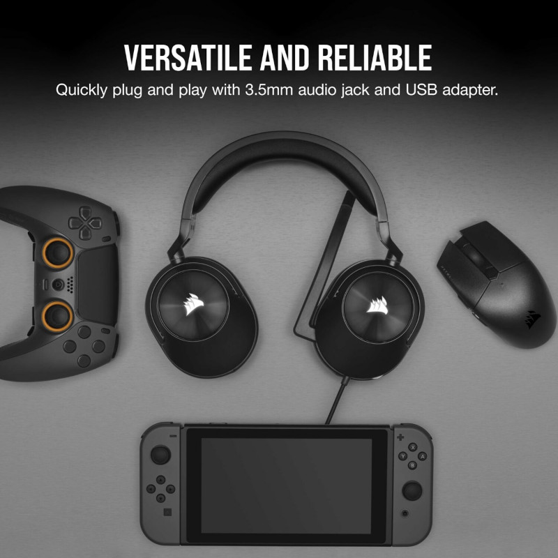 Corsair HS55 Surround CA-9011260-AP kabelgebundenes Gaming-Headset, Dolby Audio 7.1, Carbon Schwarz