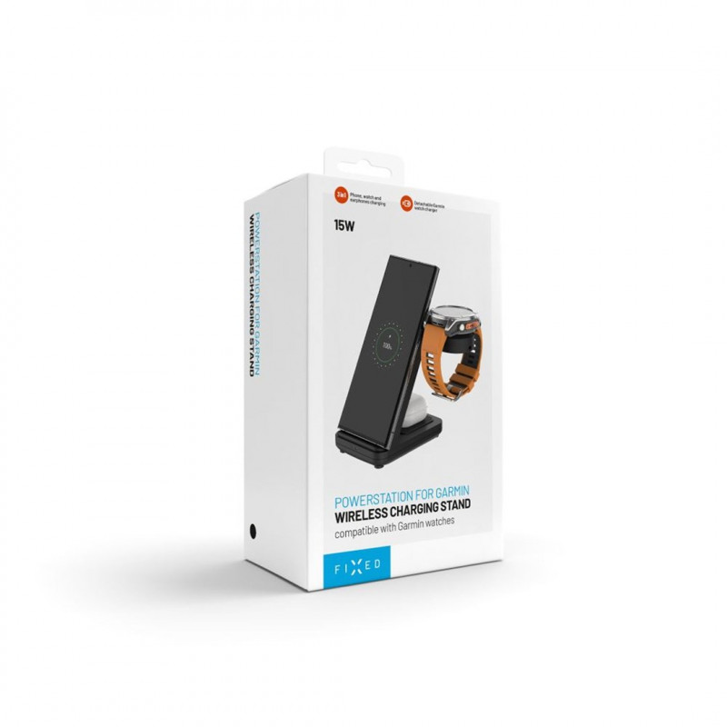 Fixed Powerstation for Garmin 3-in-1-Ladegerät, kabellos, Qi, 18 W, schwarz