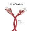 ACT FC1552 U/UTP CAT6A ultraflexibles Patchkabel, 0,25 m, TPE, snagless RJ45, rot