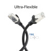 ACT FC2952 S/FTP CAT6A Patchkabel ultraflexibel, 0,25 m, TPE, mit Schutztüllen gegen Verhaken, schwarz