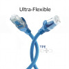 ACT FC1600 ultraflexibles CAT6A U/UTP Patchkabel mit RJ45-Steckern, 0,5 m, TPE, mit Rastnasenschutz, blau