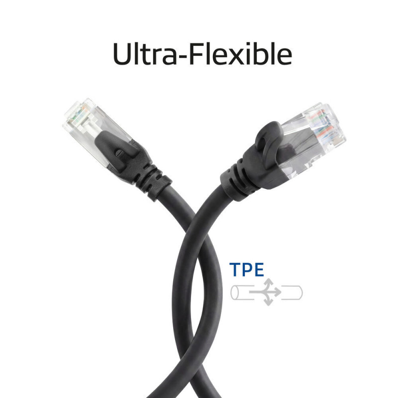 ACT FC1951 CAT6A U/UTP Ultra-Flex-Patchkabel, 1,5 m, TPE, Snagless-RJ45, schwarz