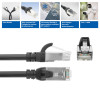 ACT FC2915 S/FTP CAT6A Patchkabel, extra flexibel, TPE, mit hakenfreien RJ45-Steckern, 15 m, schwarz