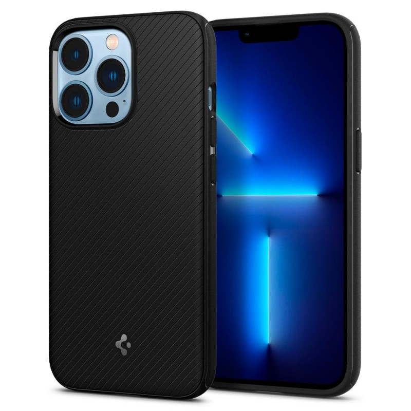 Spigen Mag Armor SPN1735BLK Hülle für Apple iPhone 13 Pro, MagSafe, matt schwarz
