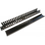Wirewin KRP 1U BL 19" 1HE Kabelführungspanel mit Abdeckung, schwarz RAL9005