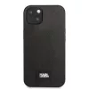 Karl Lagerfeld KLHCP13MSFMP2K Hardcase für iPhone 13 / 14 / 15, Saffiano Plaque, schwarz