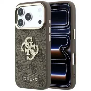Guess 4G & Big Strass Logo Smartphone-Hülle für iPhone 18 Pro / 17 Pro, braun