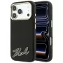 Karl Lagerfeld Grained with Resin Signature Logo MagSafe Smartphone-Hülle für iPhone 18 Pro Max / 17 Pro Max, schwarz