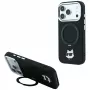 Karl Lagerfeld with Ring Stand 360 Choupette Head Pin MagSafe Smartphone-Hülle für iPhone 18 Pro / 17 Pro, schwarz