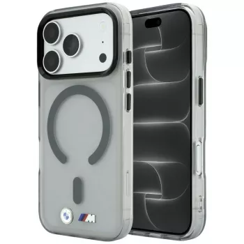BMW BMW001281 M IML Frosted Metal Logo & Trims MagSafe Hülle für iPhone 18 Pro / 17 Pro, anthrazit