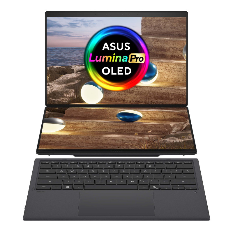 Asus Zenbook Duo UX8407AA-SN094X 14-Zoll-Notebook, OLED-Touchscreen, Intel Core Ultra 9 378H, 32 GB LPDDR5X, 2000 GB SSD, Windows 11 Home, Moher Gray