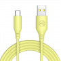 Tellur TLL155400 Silikonkabel USB auf Type-C, 3A, 1 m, gelb