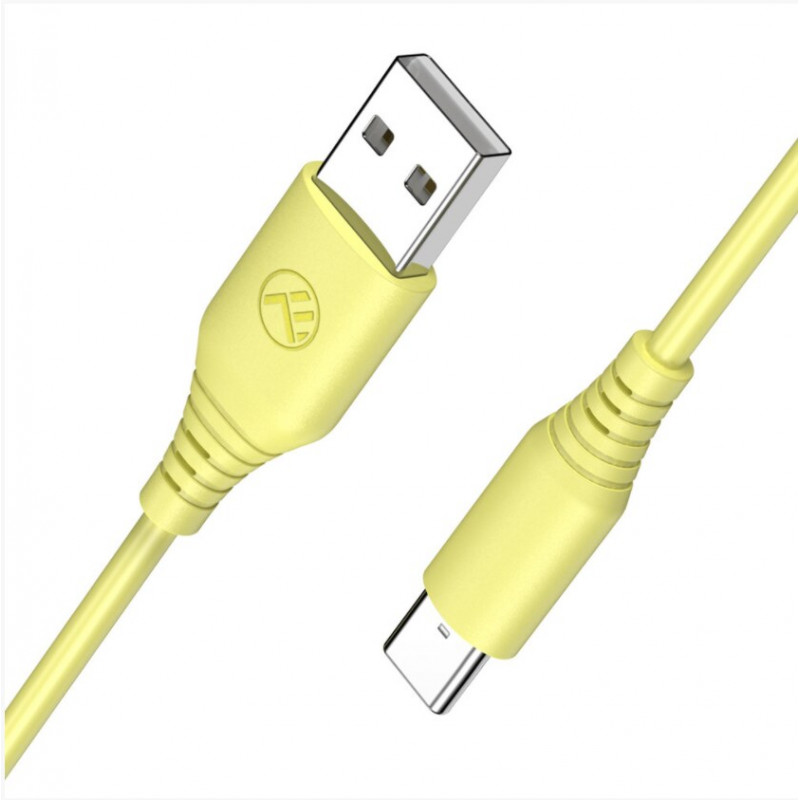 Tellur TLL155400 Silikonkabel USB auf Type-C, 3A, 1 m, gelb