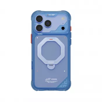 Skinarma Saturn MagSafe Hülle mit drehbarem Aufsteller für iPhone 18 Pro Max / 17 Pro Max, blau