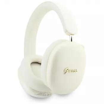 Guess GUE005824 Metallic Effect Metal Script Logo Bluetooth-Kopfhörer, ENC, beige