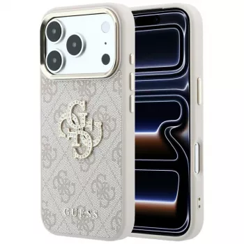 Guess GUE005506 4G & Big Strass Logo Hülle für iPhone 18 Pro Max / 17 Pro Max, rosa