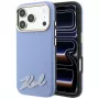 Karl Lagerfeld KF003170 Grained with Resin Signature Logo MagSafe Hülle für iPhone 18 Pro Max / 17 Pro Max, hellblau
