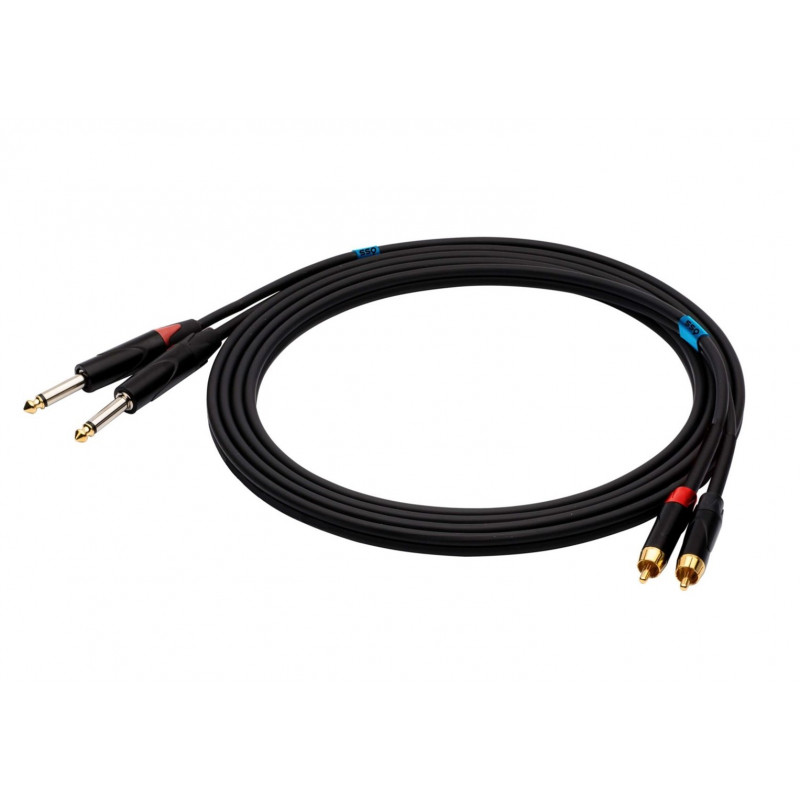 SSQ RCAJM1 SS-1427 Audiokabel, 2x Cinch (RCA) – 2x 6,3-mm-Mono-Klinke, 1 m, schwarz
