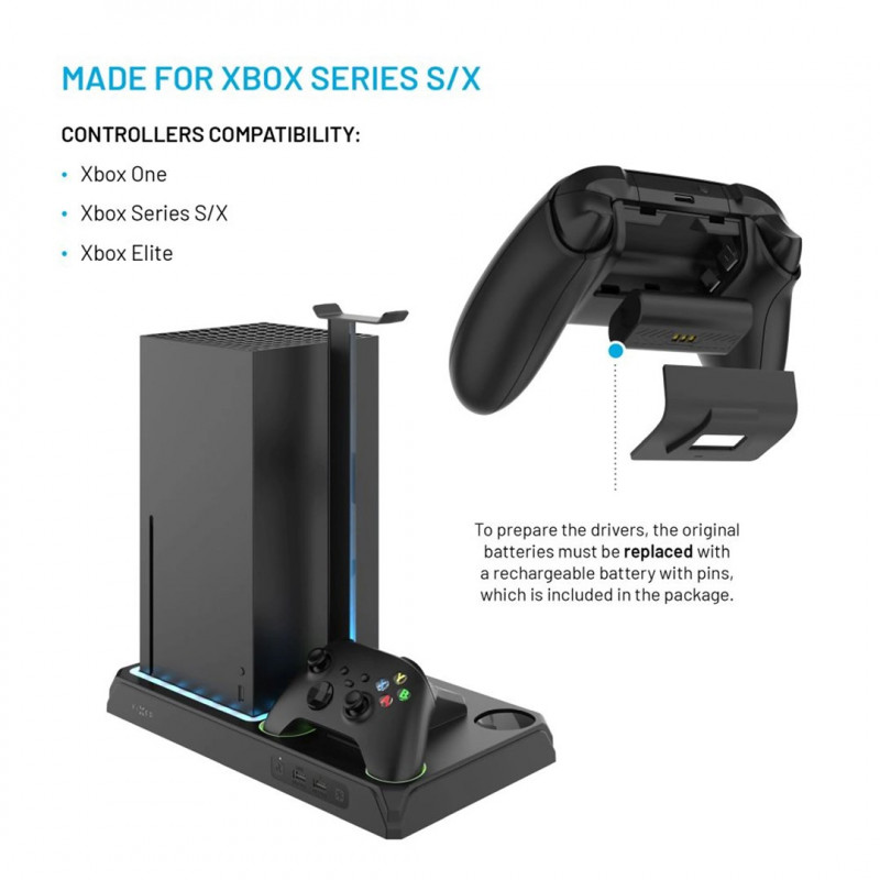 Fixed FIXXB-MCS-BK Multifunktionsstation für Xbox Series X/S, schwarz