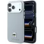 Karl Lagerfeld Grained Karl Head Metal Hülle mit MagSafe für iPhone 18 Pro / 17 Pro, grau