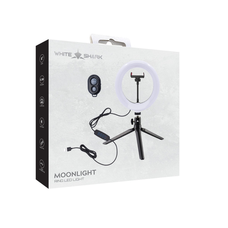 White Shark RL-08 MOONLIGHT-2 LED-Ringleuchte, 21 cm