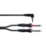 Cordial 14868 Audio-Y-Adapter, 1x Klinkenstecker 3,5 mm - 2x Klinkenstecker 6,3 mm (mono), 3 m, Schwarz