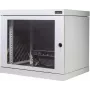 Silence Rack 99SRWV124GG schallgedämmter 19-Zoll-Wand-Netzwerkschrank, 12 HE, 450 mm Tiefe, Sichttür, 1 SILENT-Lüfter, lichtgrau