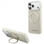 Karl Lagerfeld Ring Stand 360 Saffiano Classic Logo MagSafe Hülle für iPhone 18 Pro Max / 17 Pro Max, beige