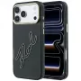 Karl Lagerfeld IML Big Signature Resin Metal Frame Hülle für iPhone 18 Pro / 17 Pro, schwarz