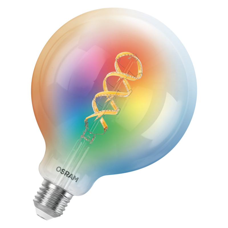 Osram SMART+ MATTER Filament Multicolor Classic Globe 125 40 Smart-Lampe, E27, 4,8 W, RGBW, WLAN