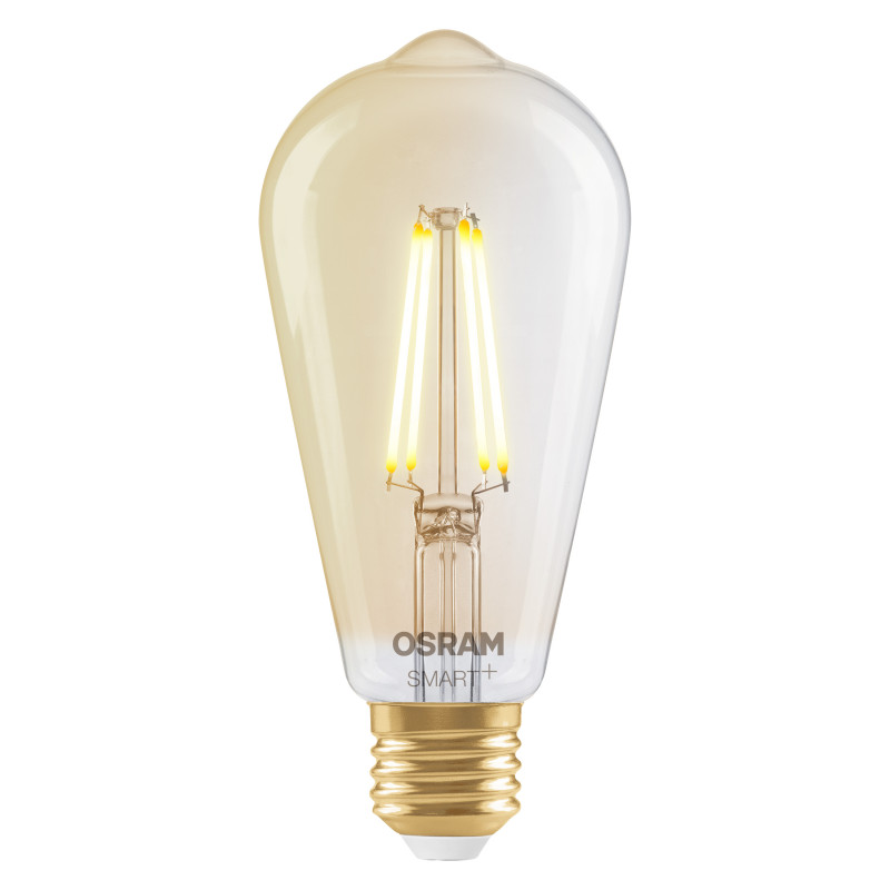 Osram SMART+ MATTER Filament Dimmable Classic Edison 53 824 Smart-Lampe, goldfarben, E27, 6 W, Warmweiß, Wi-Fi