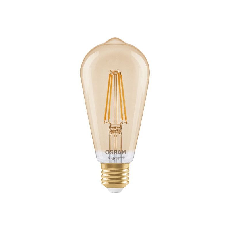 Osram SMART+ MATTER Filament Dimmable Classic Edison 53 824 Smart-Lampe, goldfarben, E27, 6 W, Warmweiß, Wi-Fi