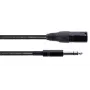 Cordial EM 0,5 MV XLR-Verbindungskabel [1x XLR-Stecker 3-polig – 1x Klinkenstecker 6,3 mm (Stereo)], 0,50 m, schwarz