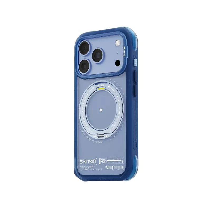 Skinarma Atlas Hülle mit MagSafe und drehbarem Aufsteller für iPhone 18 Pro / 17 Pro, blau
