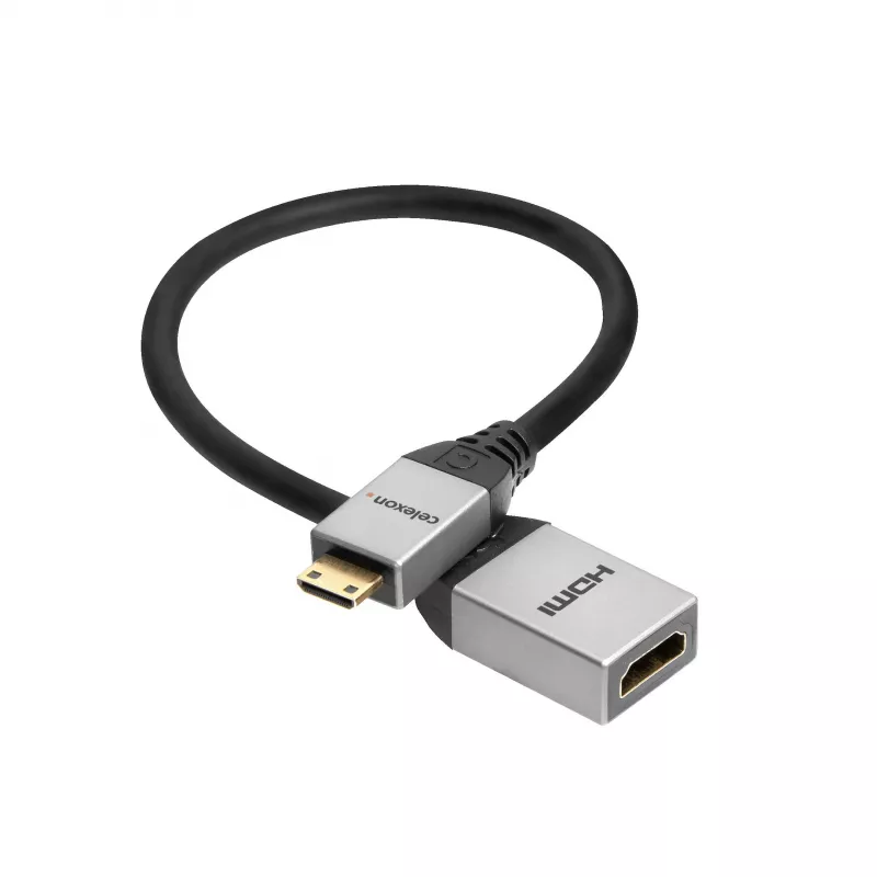 celexon Mini-HDMI-Adapter M/F mit Ethernet, 2.0a/b, 4K, Professional