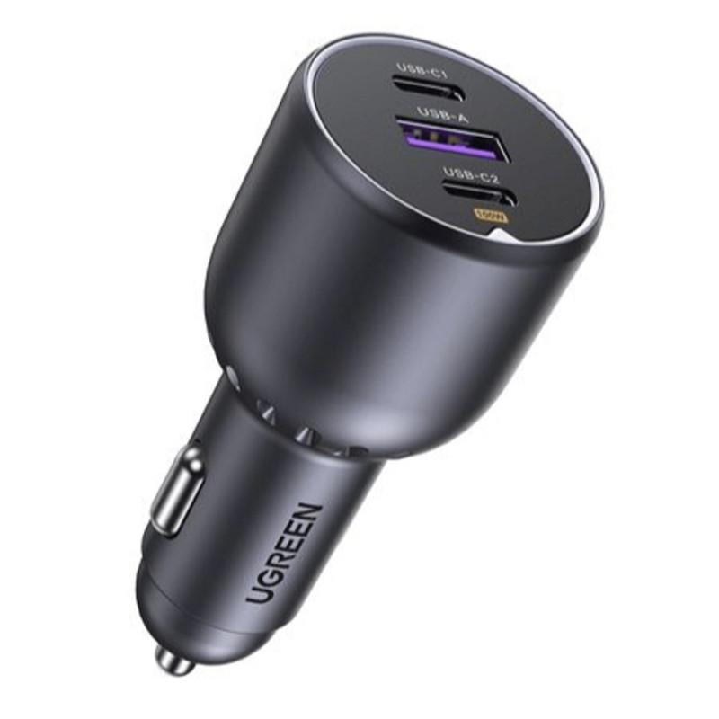Ugreen EC705 Kfz-Ladegerät, USB + 2x USB-C, 130 W, mit 1 m 5-A-Kabel