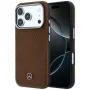 Mercedes Mer008905 Hülle für iPhone 18 Pro / 17 Pro, Leather Semi Wrap Wood Effect, MagSafe, camel