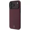 Mercedes Mer008834 Leather Semi Wrap Iconic Line MagSafe Hülle für iPhone 18 Pro / 17 Pro, burgunderrot