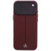Mercedes Mer008834 Leather Semi Wrap Iconic Line MagSafe Hülle für iPhone 18 Pro / 17 Pro, burgunderrot
