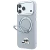 Karl Lagerfeld KF003229 Hülle mit 360-Ringständer Karl & Choupette Heads Pin MagSafe für iPhone 18 Pro / 17 Pro, grau