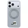 Karl Lagerfeld KF003229 Hülle mit 360-Ringständer Karl & Choupette Heads Pin MagSafe für iPhone 18 Pro / 17 Pro, grau