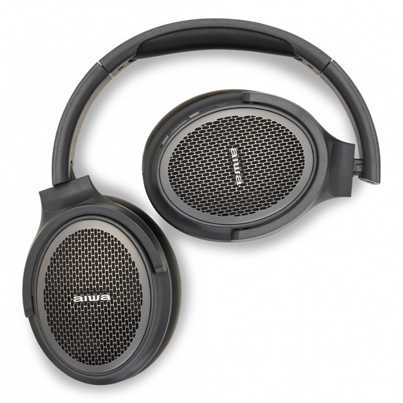 Aiwa HST-250BT kabellose Kopfhörer, grau, mit Mikrofon, 3,5 mm, Bluetooth 5.0