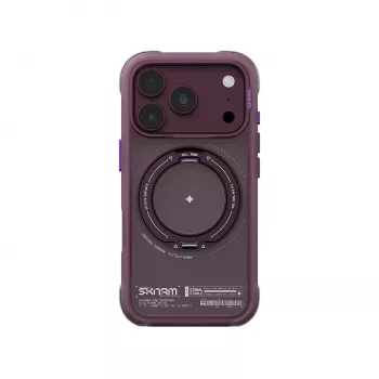 Skinarma Atlas Hülle mit MagSafe und drehbarem Aufsteller für iPhone 18 Pro / 17 Pro, bordeaux