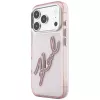 Karl Lagerfeld KF003384 IML Big Signature Resin Metal Frame Hülle für iPhone 18 Pro Max / 17 Pro Max, rosa